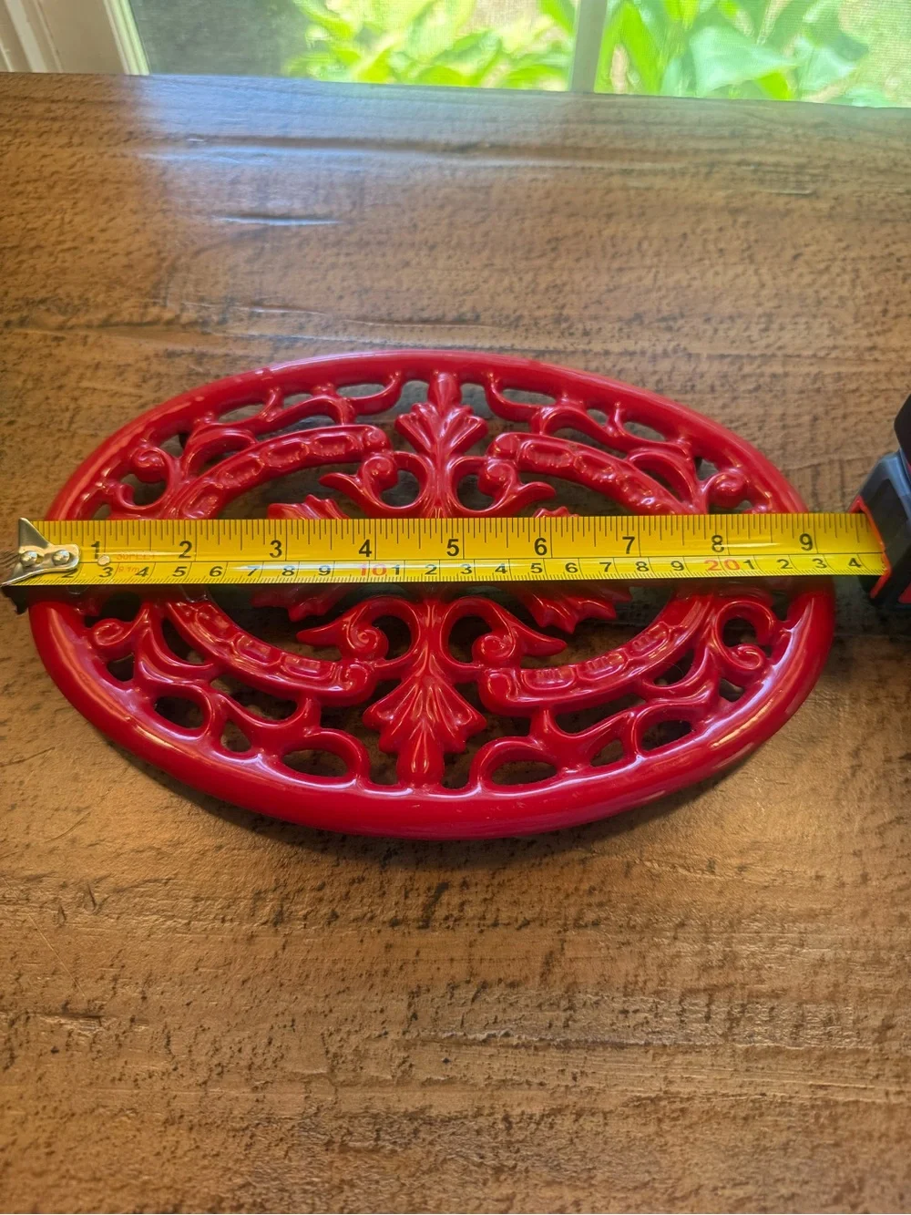 Vintage French Le Creuset Cerise Red Cast Iron Trivet